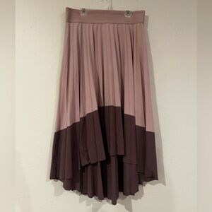 Athleta Purple Colorblock Tiered Midi Skirt Women’s Small Stretch Elastic Waist
